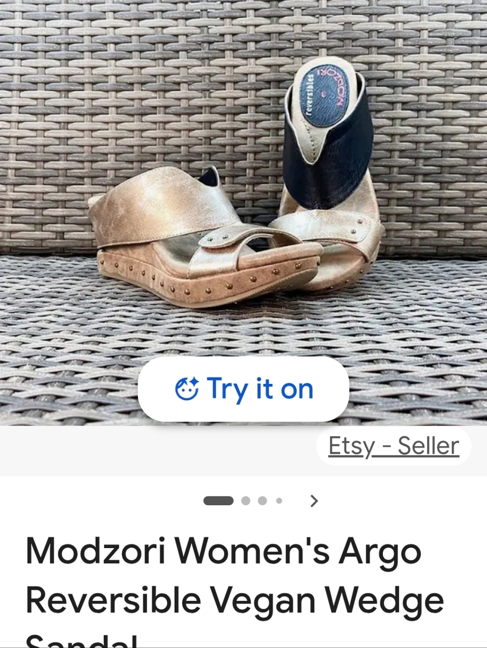 Modzori Reversible Wedge Sandals. Size 7 Women's